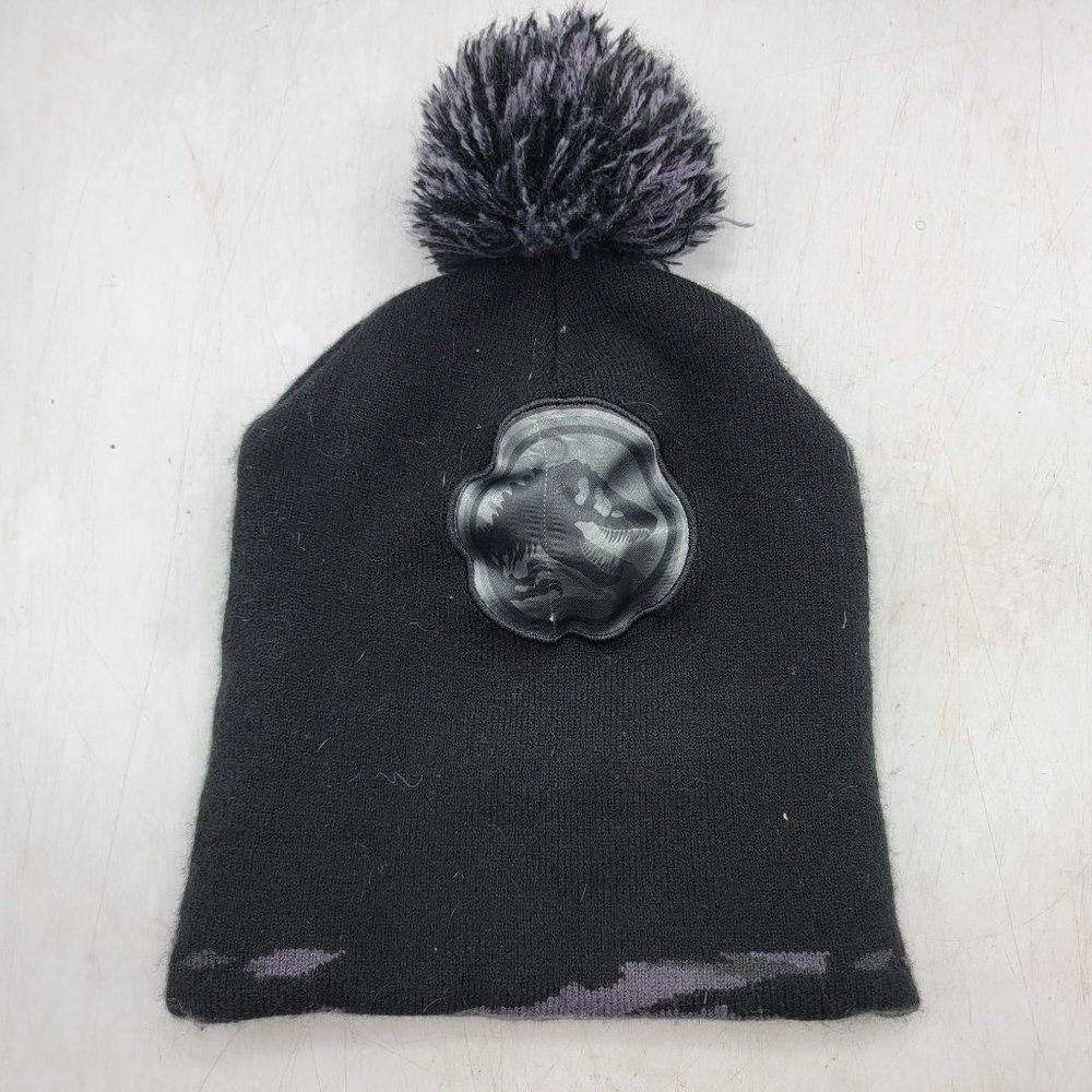 Jurassic World Black Pom Pom Beanie Lightweight Winter Warm Casual Outdoors